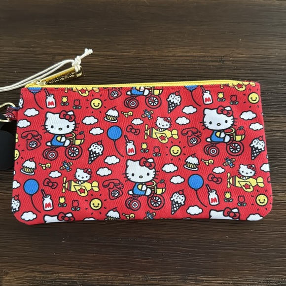 Loungefly Sanrio Hello Kitty 50th Anniversary Nylon Zipper Pouch Wristlet NWT - Picture 5 of 10